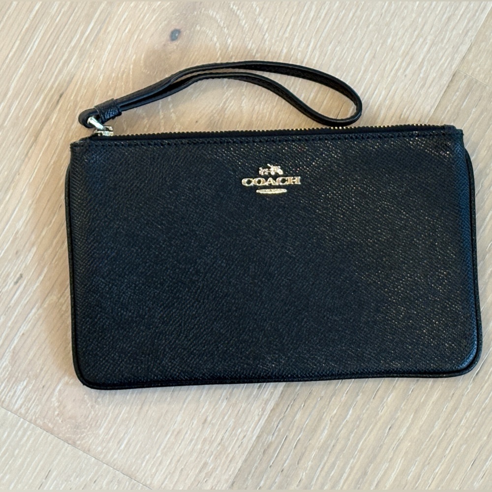 Coach Black Textured Wristlet